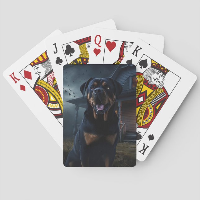 Baralho Rottweiler Halloween Assustador (Verso)