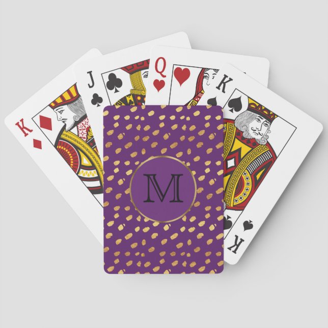 Baralho Roxo Ameixa e Monograma Dourado (Verso)