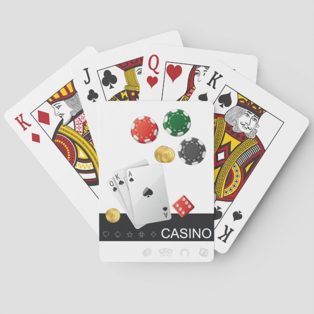 Baralho Royal Flush Classic Play Cards White Background (Verso)