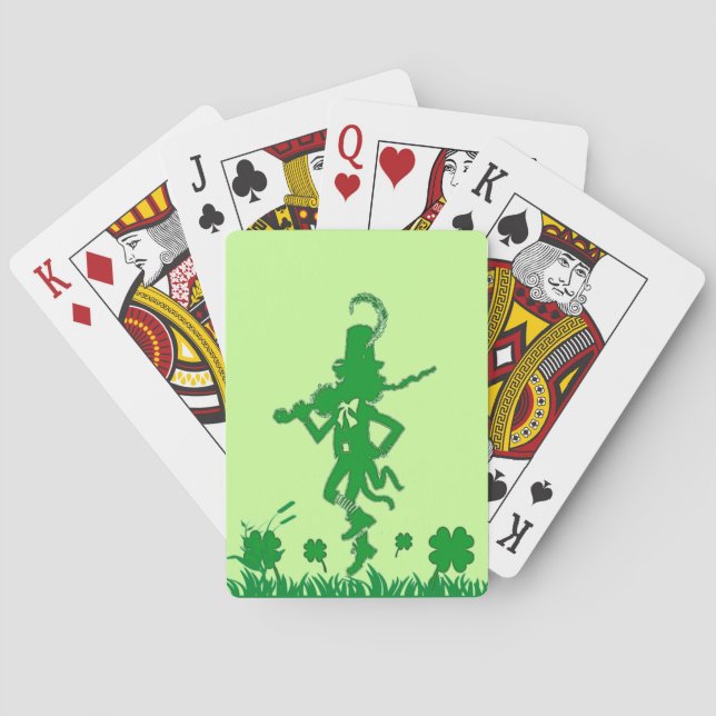 Baralho Rua, Leprechaun do Dia de Patrick, jogando cartas (Verso)