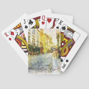 Baralho Ruas da aguarela velha de Praga