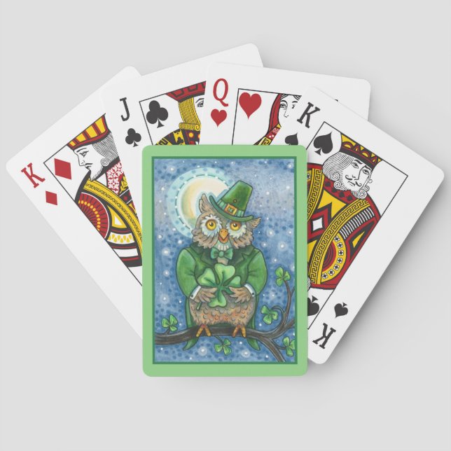 BARALHO RUAS. PATRICK DAY OWL, 4 LEAF CLOVER LEPRECHAUN (Verso)