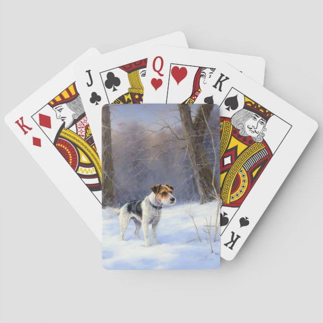Baralho Russell Terrier Deixe Nevar Natal (Verso)