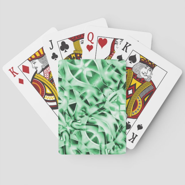 Baralho Russo ou não, branco verde estranho entrelaçado (Verso)
