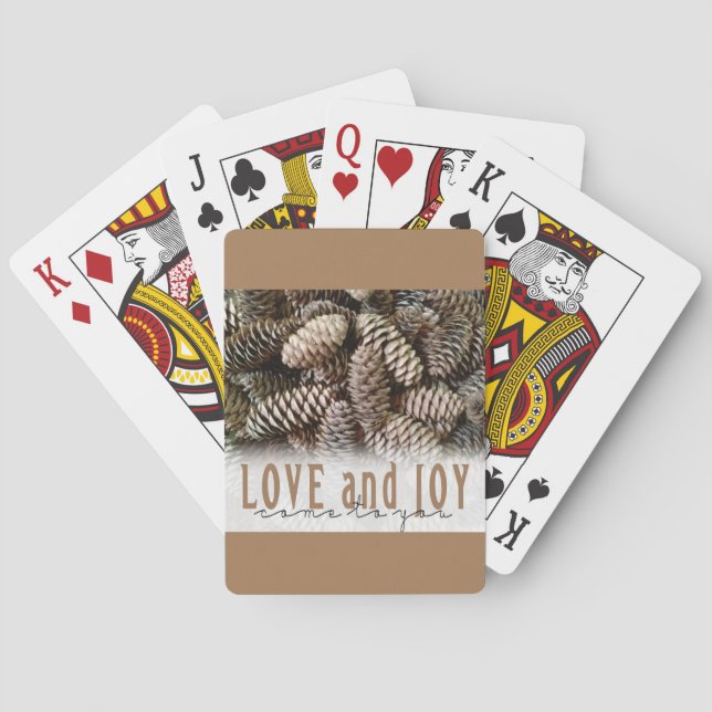 Baralho Rustic Holiday Love and Joy Pine Cone (Verso)