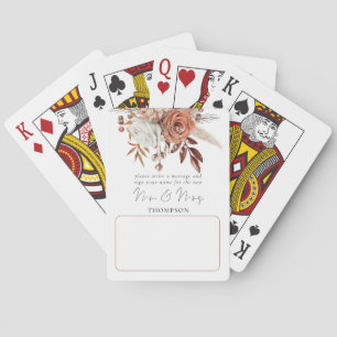 Baralho Rustic Terracotta Florals Casando Livro Convidado