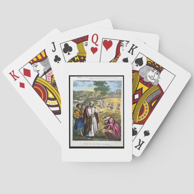 Baralho Ruth in the Field of Boaz, de uma bíblia impressa  (Verso)