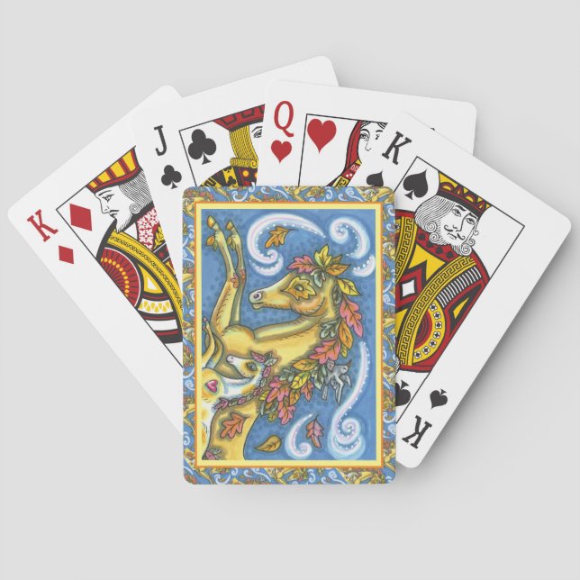 BARALHO SAÍDAS COLORIDAS DO OUTONO SOBRE CAVALO E COLT (Verso)