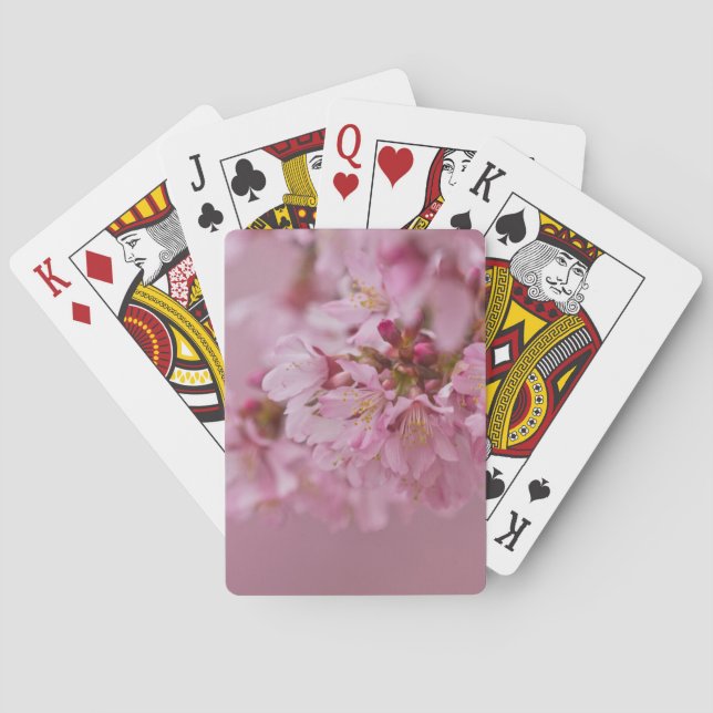Baralho Sakura Flores de Cerejeira Rosa Pálido Reflexos (Verso)