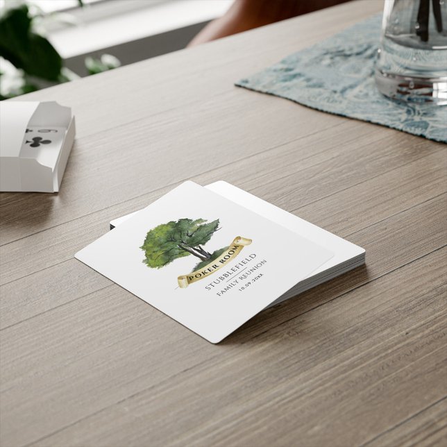 Baralho Sala de Jogos da Reunião da Família Genealogia em  (Family Reunion Genealogy Tree Poker Room Playing Cards)