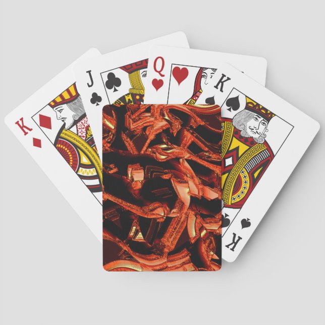 Baralho Salmão negro ou coral destruído, fundo negro (Verso)