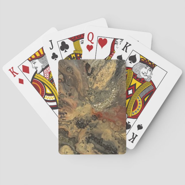 Baralho Salto do sol na pintura do deserto em tons arenoso (Verso)