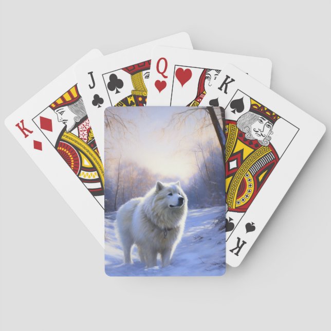 Baralho Samoyed Deixe Nevar Natal (Verso)