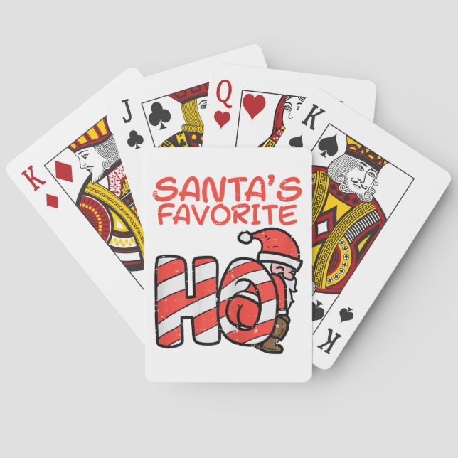Baralho Santas Favoritas Engraçadas Adultos de Natal (Verso)