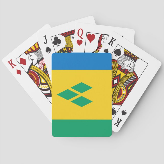 Baralho Santo Vincent e Bandeira de Granadinas (Verso)