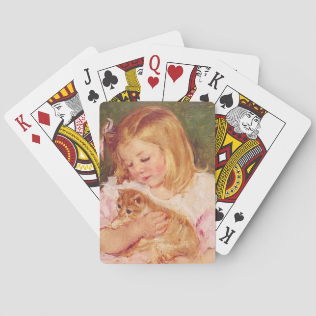 Baralho Sara Holding um Gato (por Mary Cassatt) (Verso)