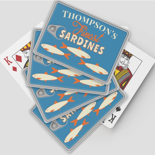 Baralho Sardines Tinned Fish Personalized Poker Playing  (Personalized Sardines Tinned Fish Playing Cards,)