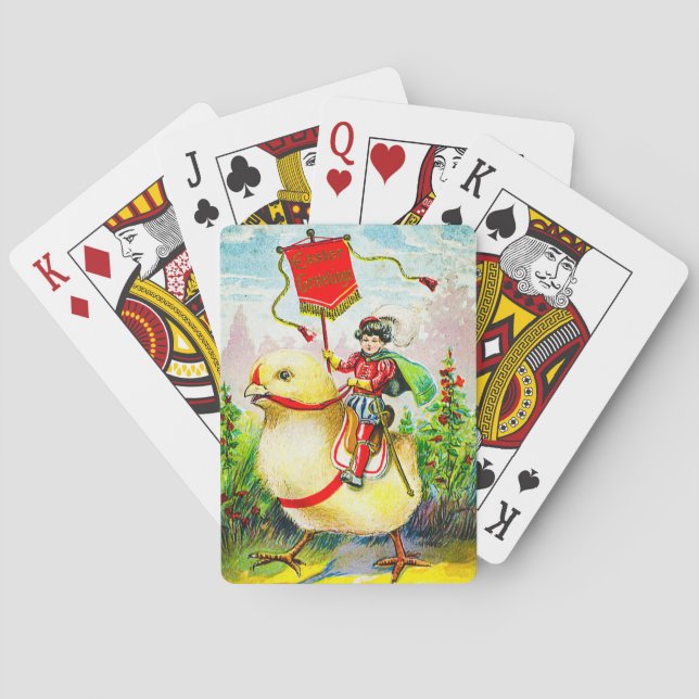 Baralho Saudações à Páscoa Whimsical: Cavaleiro sobre o Pi (Verso)