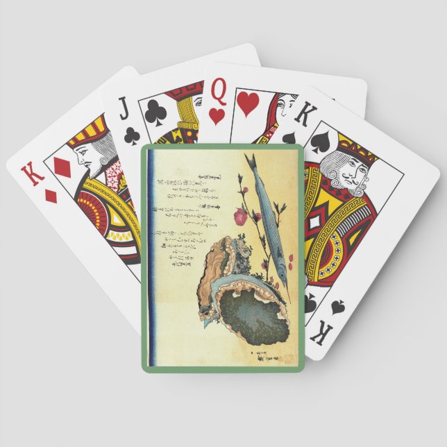 Baralho Sayori & Awabi (Halfbeak, Abalone) Peixes Hiroshig (Verso)