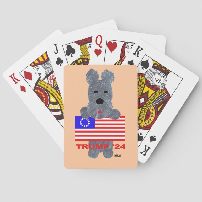 Baralho Scottish Terrier/Trump '24 Placas de jogo. (Verso)