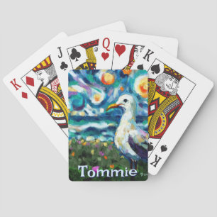 Baralho Seagull Van Gogh Style Beach Personalizado
