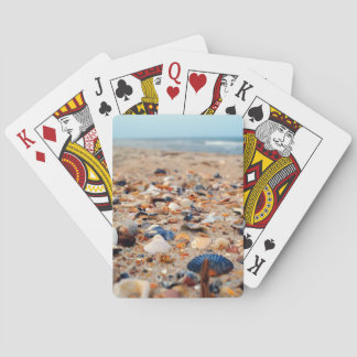 Baralho Seashells nos cartões de jogo da praia