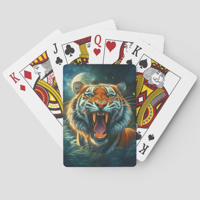 Baralho Selva-lua-lua de Tiger Rajada (Verso)