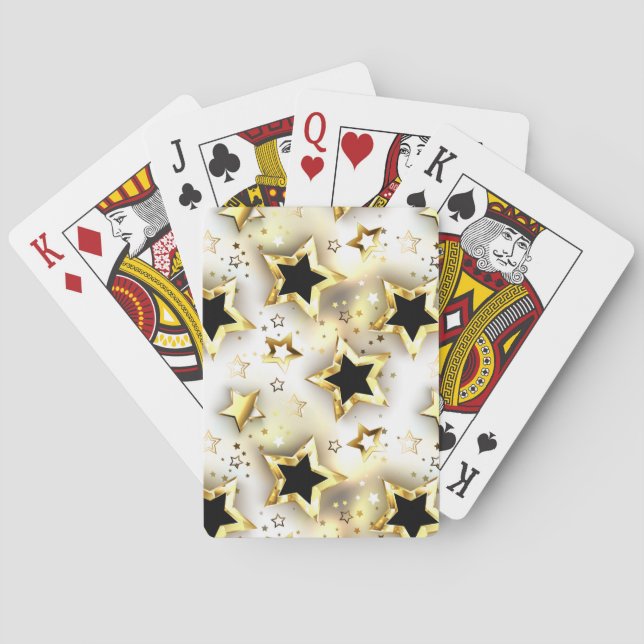 Baralho Sem costura leve com estrelas douradas (Verso)