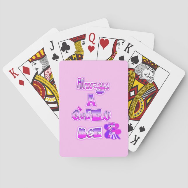 Baralho Sempre uma rosa claro de abelhas rainha (Verso)