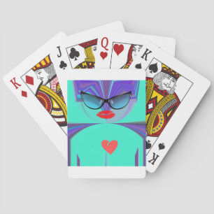 Baralho Senhora Elegante Retrato: Uma Trabalho de arte Col