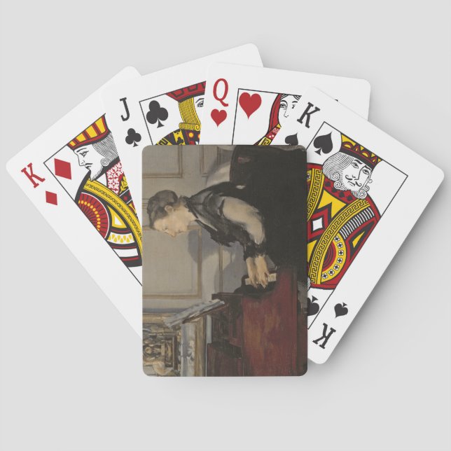 Baralho Senhora Manet no piano, 1868 de Manet | (Verso)