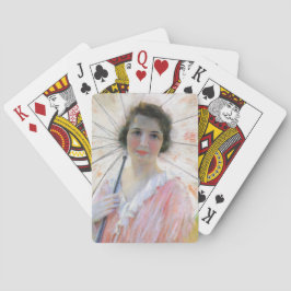 Baralho Senhora Vintage num vestido cor-de-rosa com Paraso