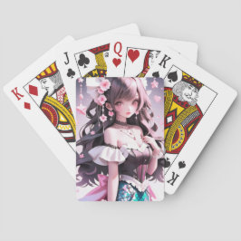 Baralho Sereia Castanho Com Flores Rosa No Cabelo