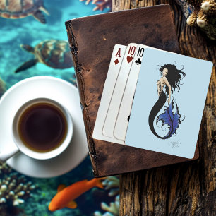 Baralho Sereia da Fantasia Elegante Tribal Azul