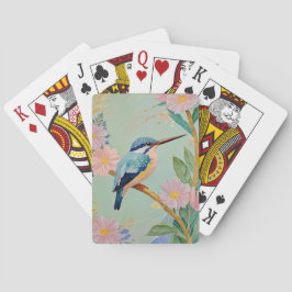 Baralho Serene Kingfisher num Paraíso Floral