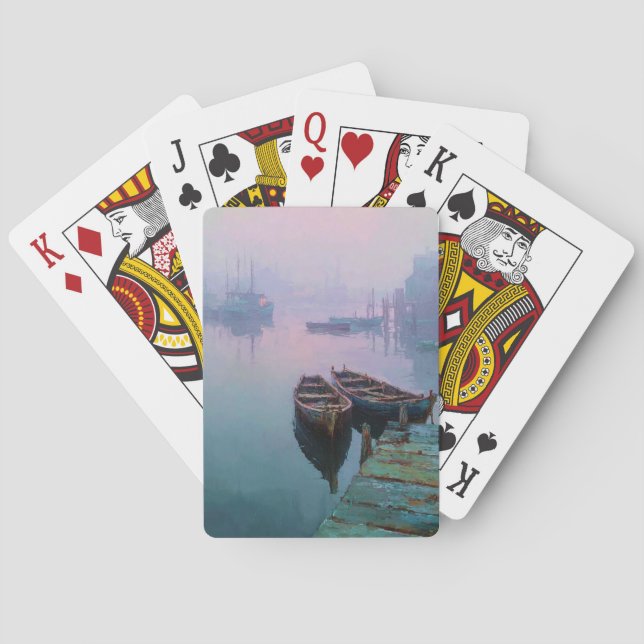 Baralho Serene Lake Cliff Mist Playing Cards (Verso)