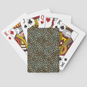 Baralho Série Leopardo Azul e Dourado Design 4