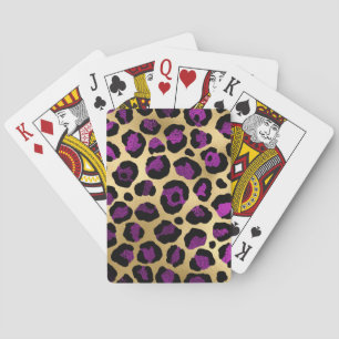 Baralho Série Leopardo roxa e Dourada Design 4