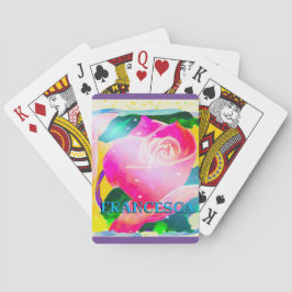 Baralho Seu nome com sombra da gota, feixes da estrela