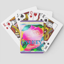 Baralho Seu nome com sombra da gota, feixes da estrela