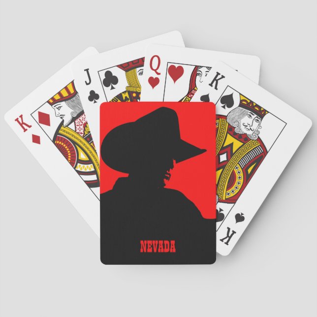 Baralho SEU vaqueiro customizável do texto do ESTADO (Verso)