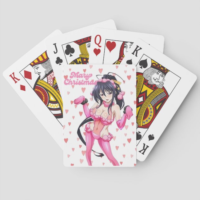 Baralho Sexy Santa Marry Cristmas Pink Heart Anime Diva (Verso)
