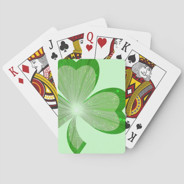Baralho Shamrock — Grandes cartas de jogar verde (Verso)