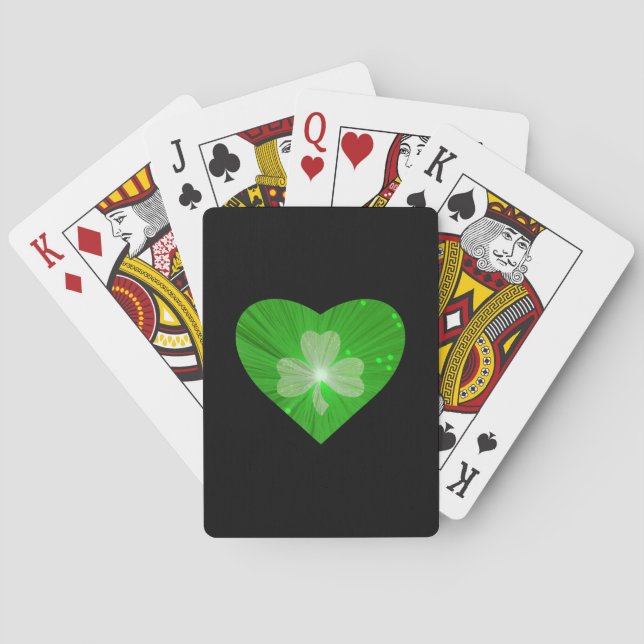 Baralho Shamrock Heart Cartões negros (Verso)