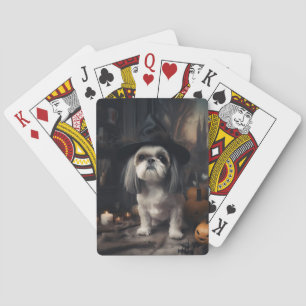 Baralho Shih Tzu Abóboras Halloween Assustador