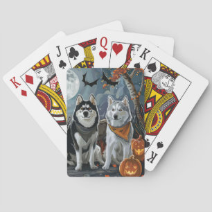 Baralho Siberian Husky Halloween Assustador 