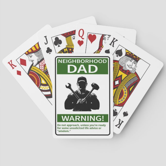 Baralho Símbolo de Pai de vizinhança personalizável verde (Verso)
