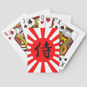Baralho Símbolo Japonês Imperial com Samurai Kanji