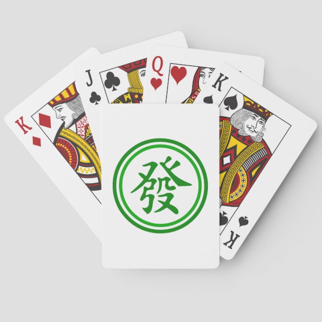 Baralho Símbolo Lucky Mahjong - Verde e Branco (Verso)