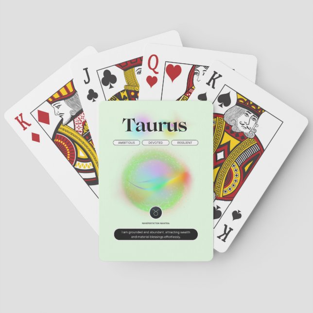 Baralho Símbolo Zodiac Moderno Taurus Cita Elemento da Ter (Verso)